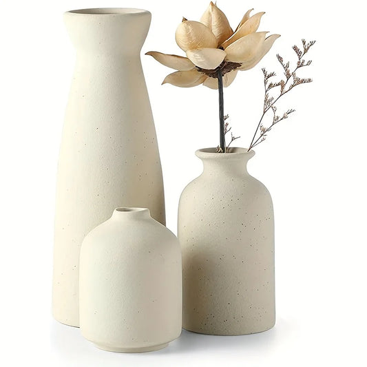 Modern Heritage Ceramic Vases – Set of 3 for Stylish Home Décor