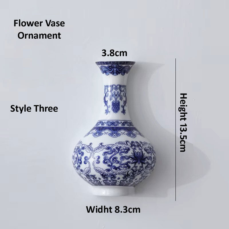Antique Blue & White Ceramic Vase – Oriental Porcelain Wall Hanging