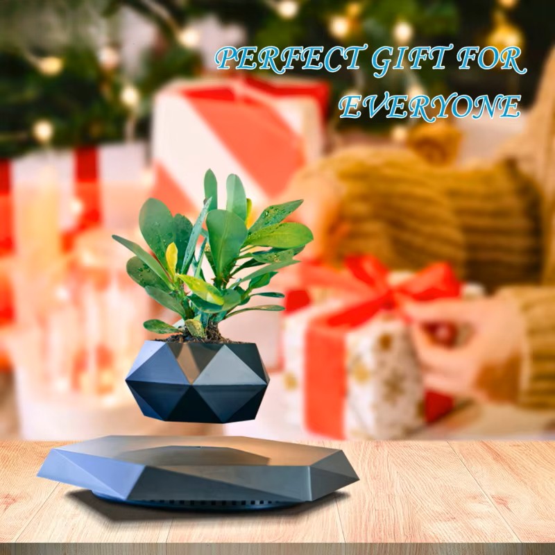 Magnetic Levitating Plant Pot – Floating Rotating Planter for Modern Home Décor