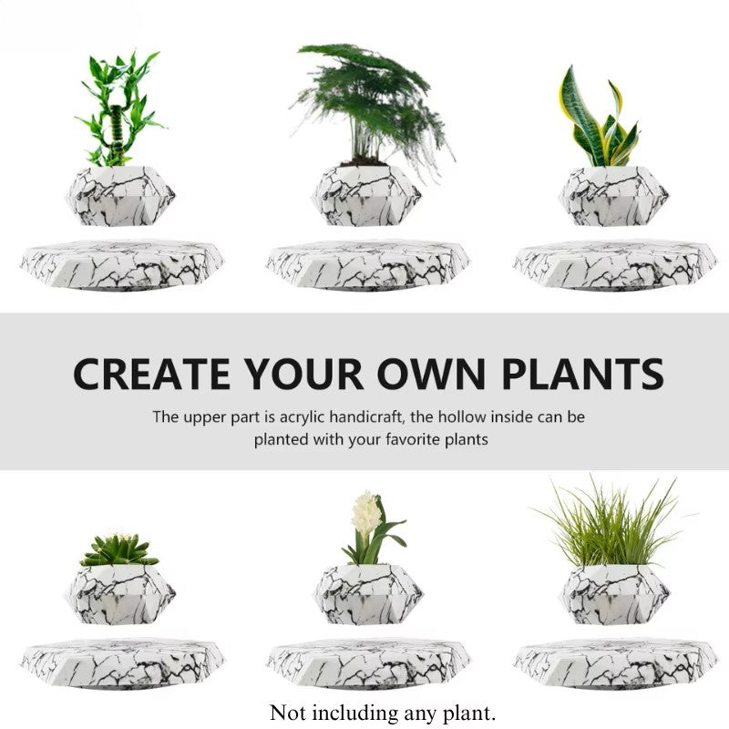 Magnetic Levitating Plant Pot – Floating Rotating Planter for Modern Home Décor