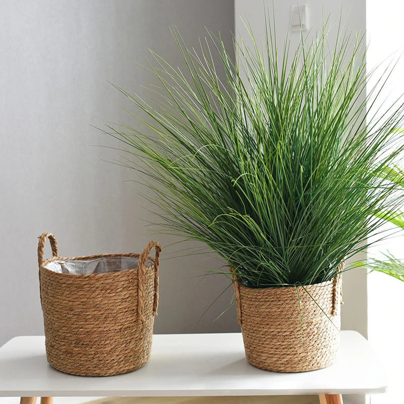 Natural Woven Plant Basket – Handmade Nordic Flower Pot for Home & Garden
