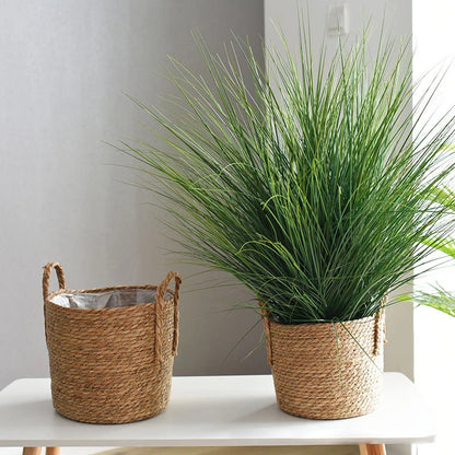 Natural Woven Plant Basket – Handmade Nordic Flower Pot for Home & Garden