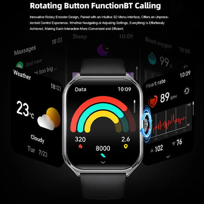 PrimeView Ultra Thin Smart Watch 1.96" AMOLED 360x360 HD Display - Always-On Time & Call Reminder - Compatible with Huawei & Android Phones