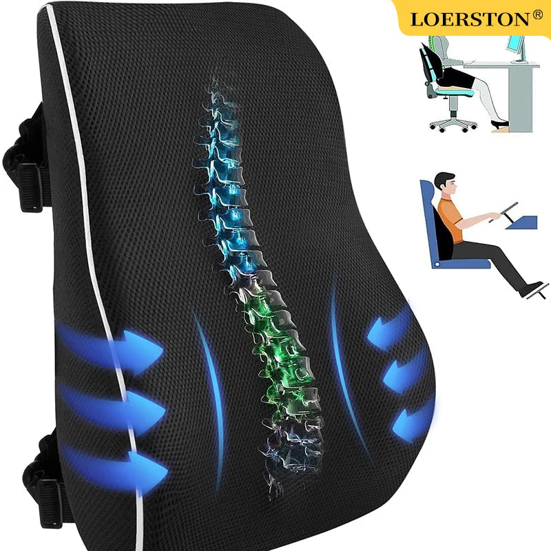 ComfortRest Lumbar Support Cushion - Ultimate Back Relief for Home, Office & Car