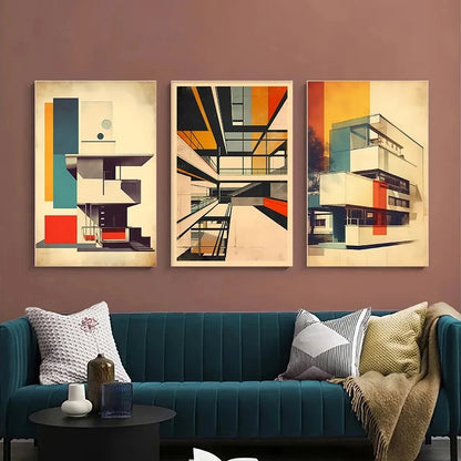 Retro Form – Mid-Century Bauhaus Architecture Wall Décor