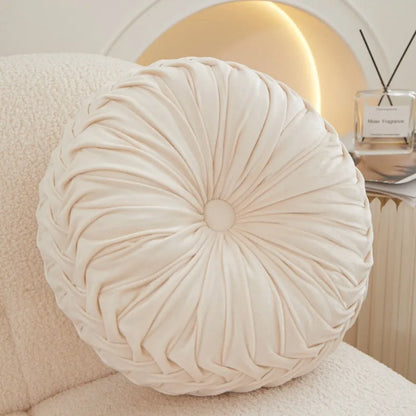 Velvet Harvest – Hand-Sewn Pleated Pumpkin Cushion