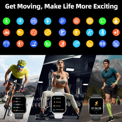 PrimeView Ultra Thin Smart Watch 1.96" AMOLED 360x360 HD Display - Always-On Time & Call Reminder - Compatible with Huawei & Android Phones