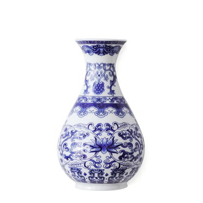 Antique Blue & White Ceramic Vase – Oriental Porcelain Wall Hanging