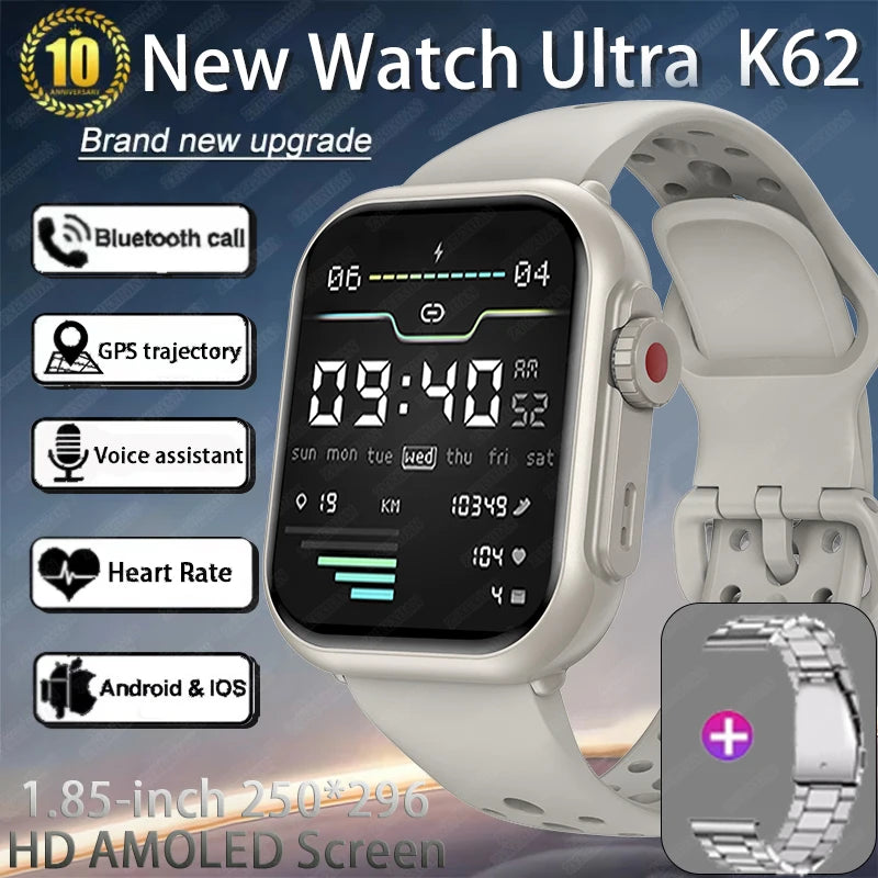 UltraMax Smartwatch 1.85" HD Full Touch Screen  - 1000mAh Battery, Bluetooth Call, IP68 Waterproof, Compatible with Apple Watch Ultra 2