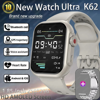 UltraMax Smartwatch 1.85" HD Full Touch Screen  - 1000mAh Battery, Bluetooth Call, IP68 Waterproof, Compatible with Apple Watch Ultra 2
