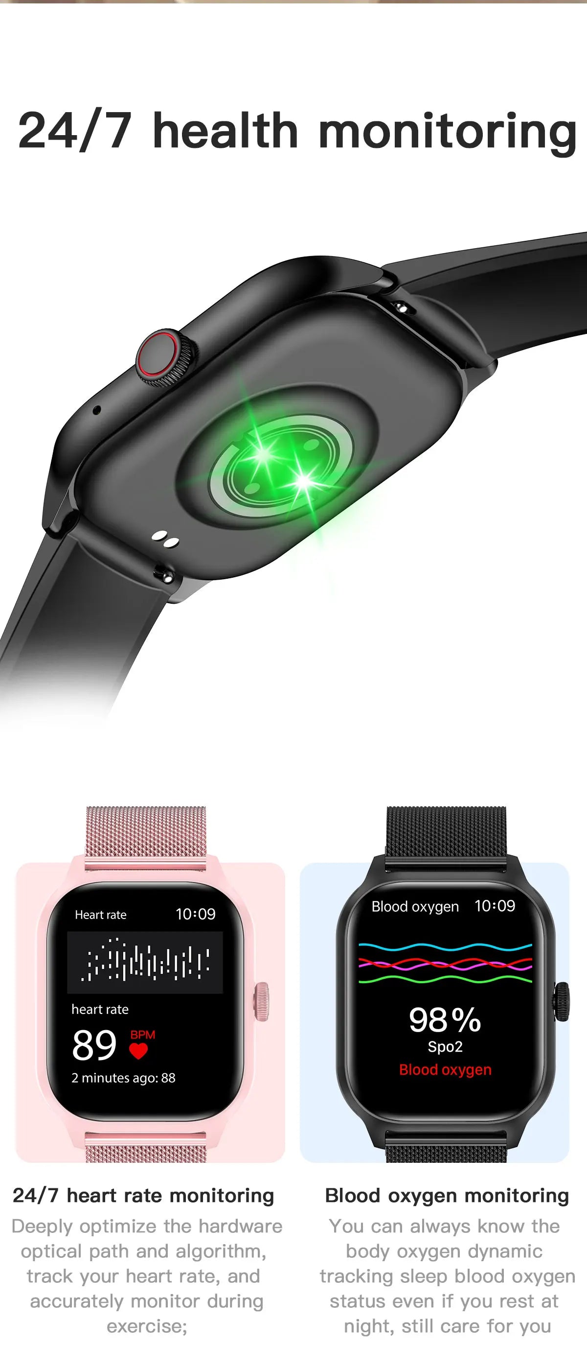 Smart Watch LEMFO LT10 2024 - Android Compatible, Fitness & Sports Tracking, Bluetooth Calling, Music Player, Modern Unisex Design
