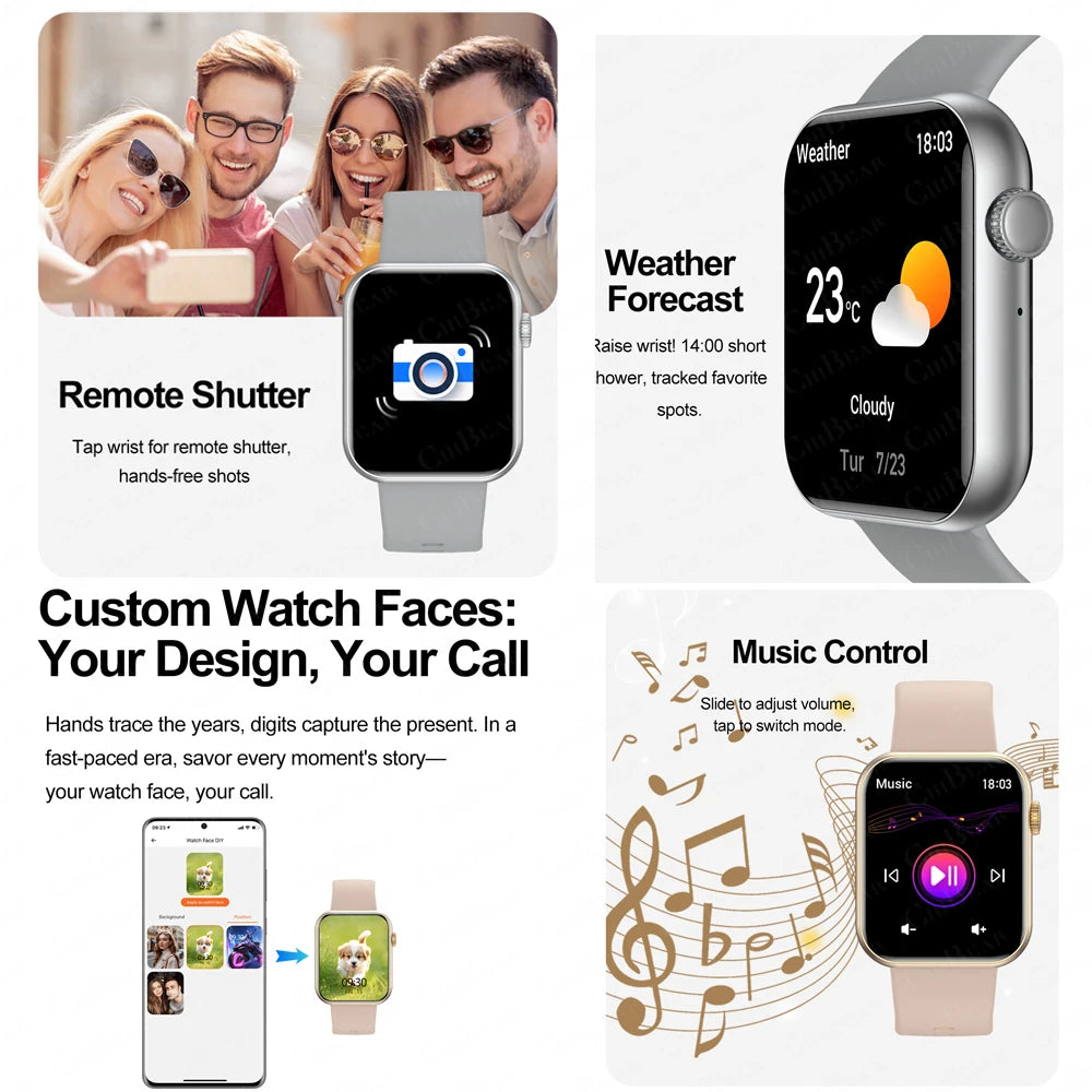 CorePulse Smartwatch 1.9" HD Screen - Bluetooth Call, Heart Rate Monitor, Sports Tracking, Waterproof - Compatible with Android & iOS Phones
