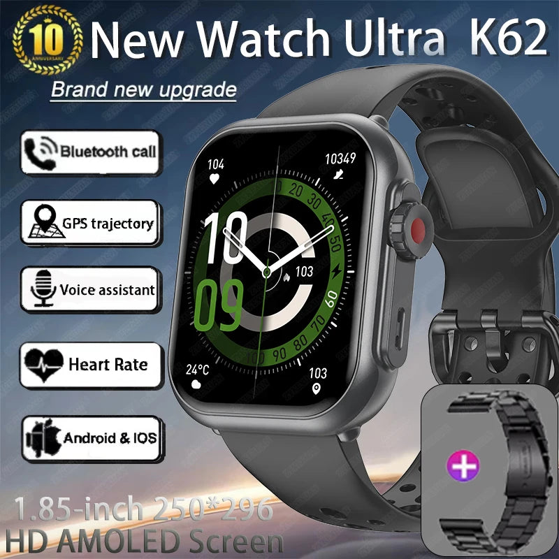 UltraMax Smartwatch 1.85" HD Full Touch Screen  - 1000mAh Battery, Bluetooth Call, IP68 Waterproof, Compatible with Apple Watch Ultra 2
