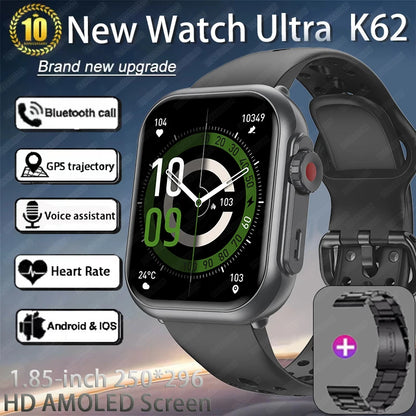 UltraMax Smartwatch 1.85" HD Full Touch Screen  - 1000mAh Battery, Bluetooth Call, IP68 Waterproof, Compatible with Apple Watch Ultra 2
