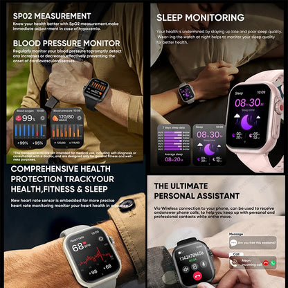 UltraMax Smartwatch 1.85" HD Full Touch Screen  - 1000mAh Battery, Bluetooth Call, IP68 Waterproof, Compatible with Apple Watch Ultra 2
