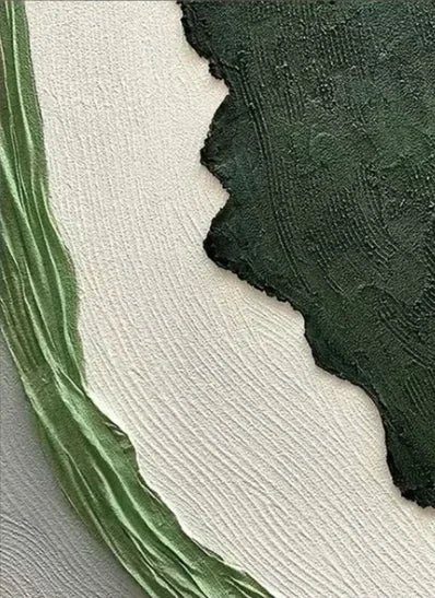 Modern Essence – 3D Gold & Green Abstract Art for Home Décor