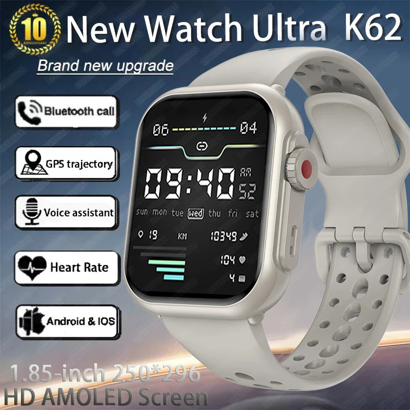 UltraMax Smartwatch 1.85" HD Full Touch Screen  - 1000mAh Battery, Bluetooth Call, IP68 Waterproof, Compatible with Apple Watch Ultra 2