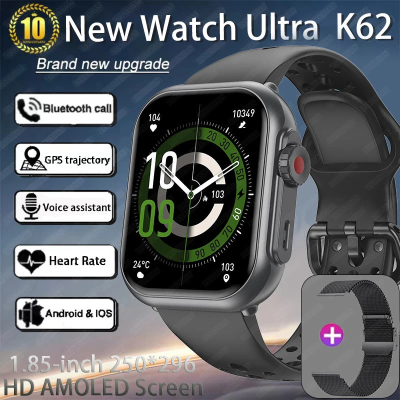 UltraMax Smartwatch 1.85" HD Full Touch Screen  - 1000mAh Battery, Bluetooth Call, IP68 Waterproof, Compatible with Apple Watch Ultra 2