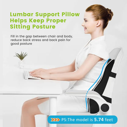ComfortRest Lumbar Support Cushion - Ultimate Back Relief for Home, Office & Car