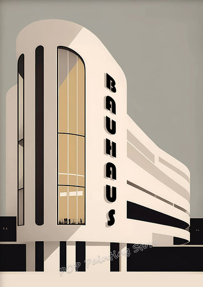 Retro Form – Mid-Century Bauhaus Architecture Wall Décor