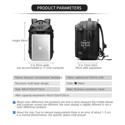 TripGuard Max – 3-in-1 Expandable Travel & Laptop Backpack with Lock