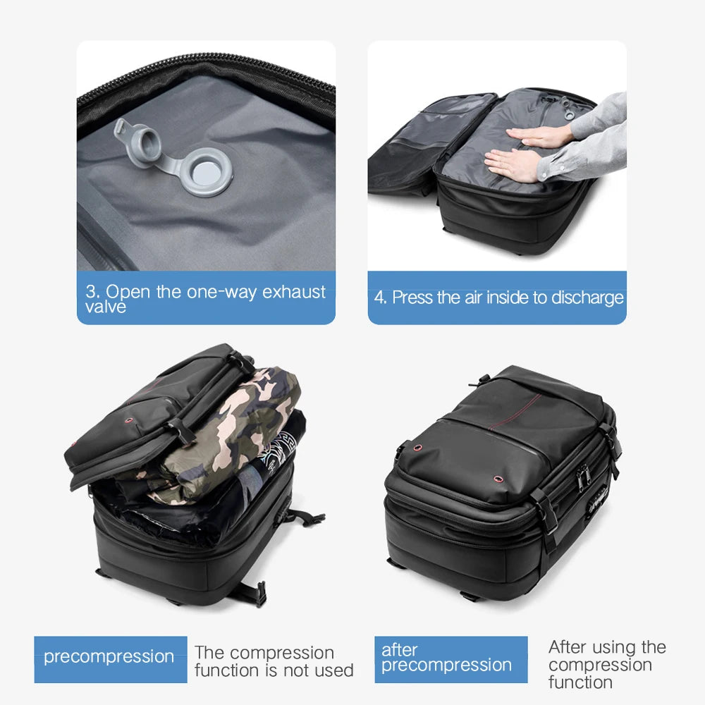 TripGuard Max – 3-in-1 Expandable Travel & Laptop Backpack with Lock