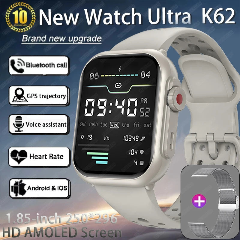 UltraMax Smartwatch 1.85" HD Full Touch Screen  - 1000mAh Battery, Bluetooth Call, IP68 Waterproof, Compatible with Apple Watch Ultra 2