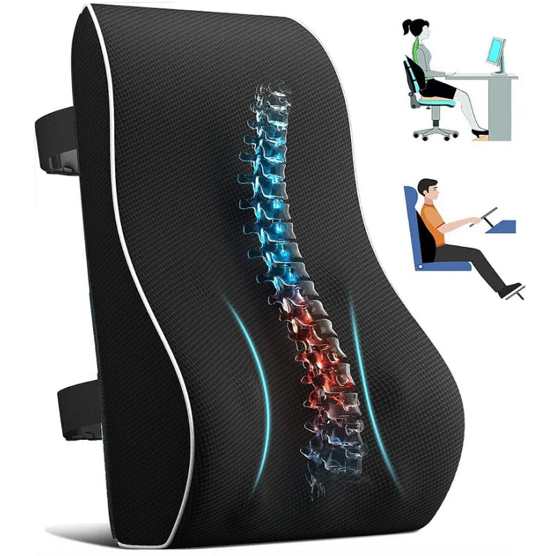 ComfortRest Lumbar Support Cushion - Ultimate Back Relief for Home, Office & Car