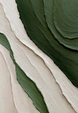 Modern Essence – 3D Gold & Green Abstract Art for Home Décor