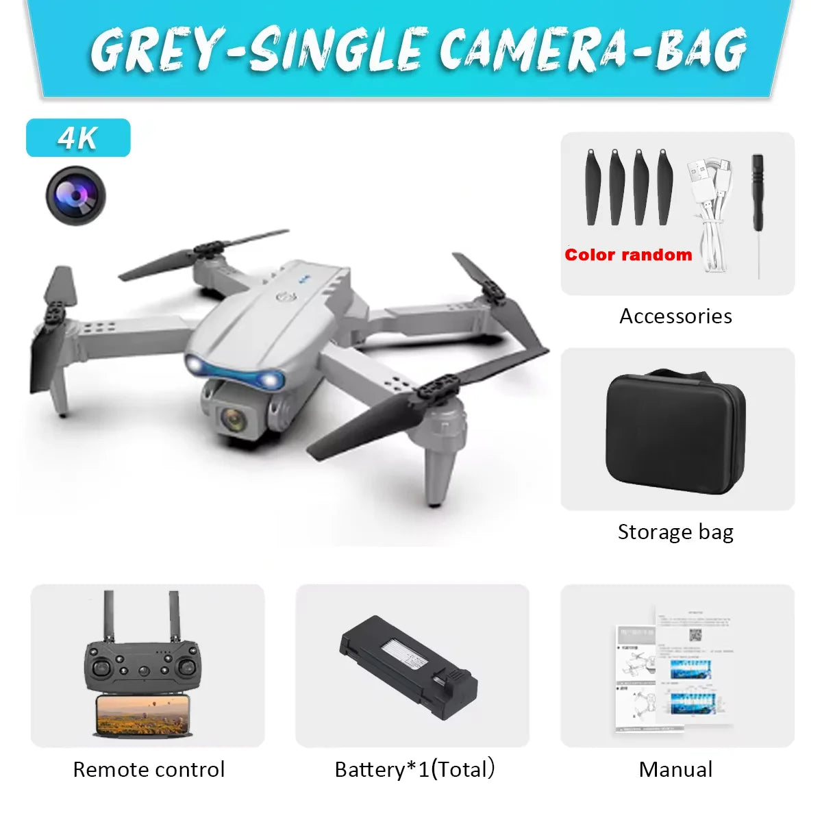 Complete Aero Vision Drone kit with included accessories