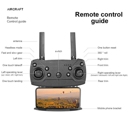 Aero Vision Drone next to remote controller