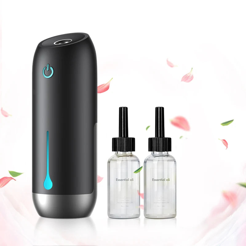 Aroma diffuser with lavender essential oil bottle for relaxation