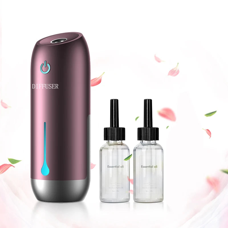 Aroma diffuser with lavender essential oil bottle for relaxation