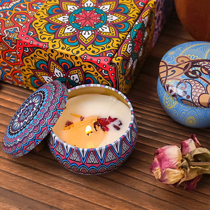 Eternal Glow – Scented Soy Candle Gift Set with Crystals & Flowers