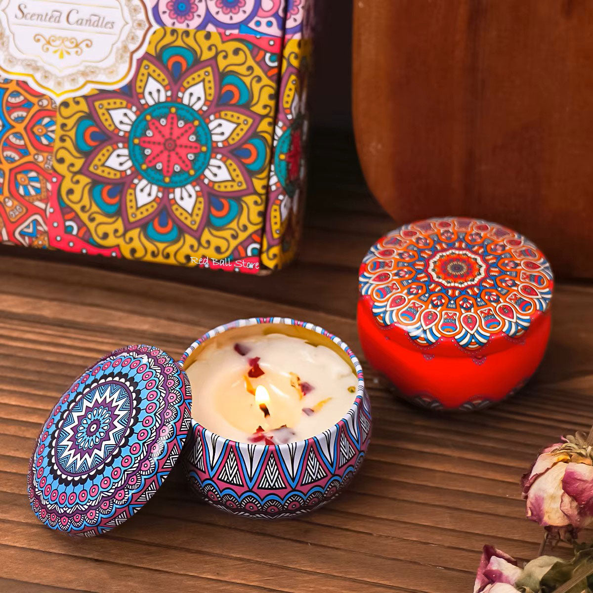 Eternal Glow – Scented Soy Candle Gift Set with Crystals & Flowers