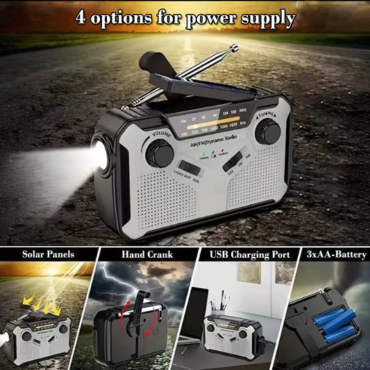 EcoCharge Emergency Radio 4000mAh – Solar & Hand Crank Power