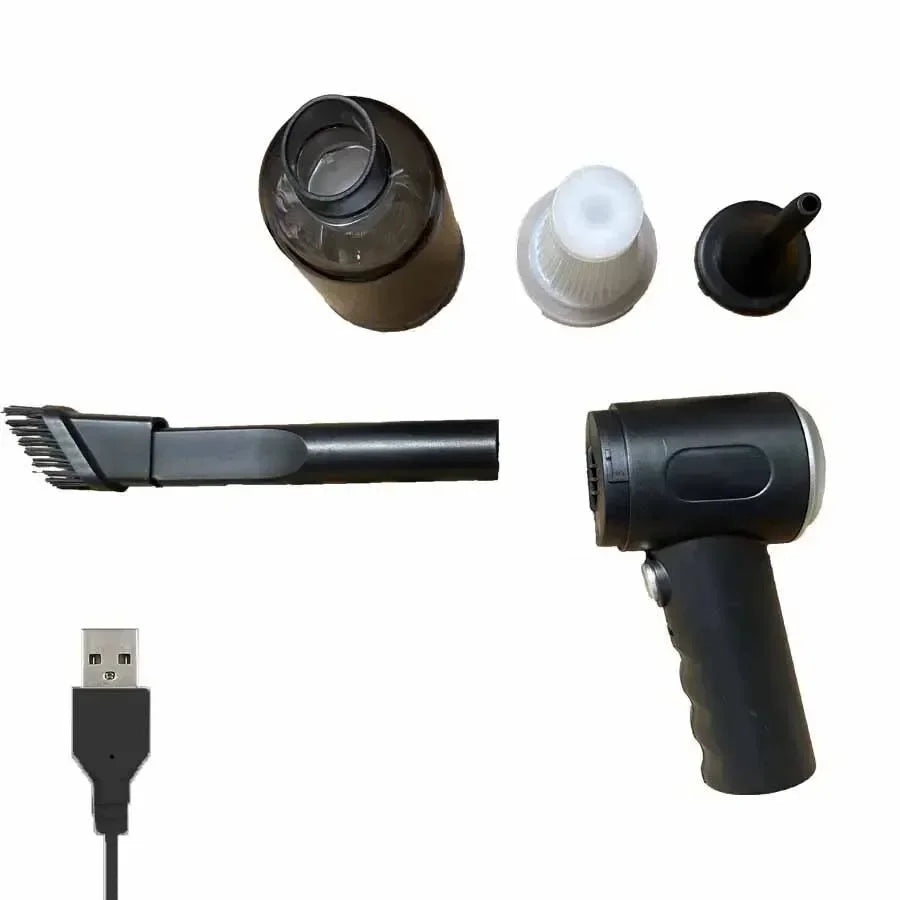 PowerSuction 9000 package contents including vacuum cleaner, charging cable, and attachments