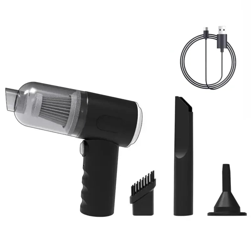 PowerSuction 9000 package contents including vacuum cleaner, charging cable, and attachments