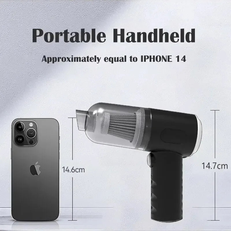 PowerSuction 9000 wireless mini vacuum cleaner for car and home cleaning