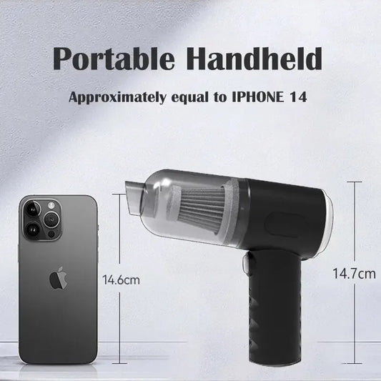 PowerSuction 9000 wireless mini vacuum cleaner for car and home cleaning