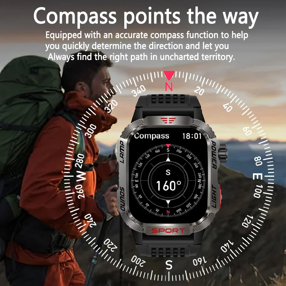 Waterproof TactiCore GPS smartwatch tracker suitable for sports and adventure.