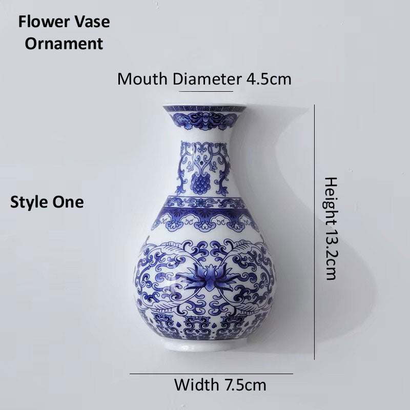 Antique Blue & White Ceramic Vase – Oriental Porcelain Wall Hanging