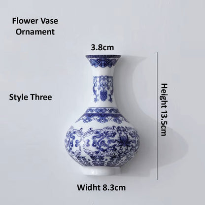 Antique Blue & White Ceramic Vase – Oriental Porcelain Wall Hanging